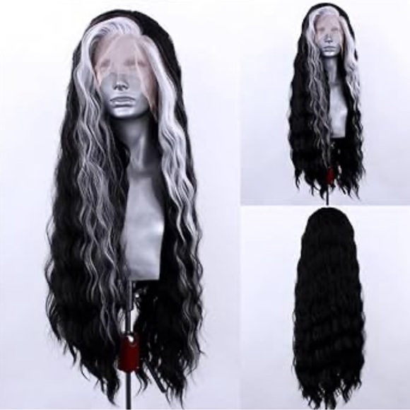 - - ✨22” BLACK & WHITEBODY WAVYLACE FRONT WIG💫 NEW